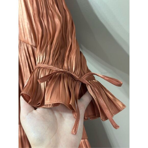 NWOT CINQ À SEPT Phyllis Peasant Bohemian Cottagecore Ruffle Women's Dress 2US - Picture 3 of 11